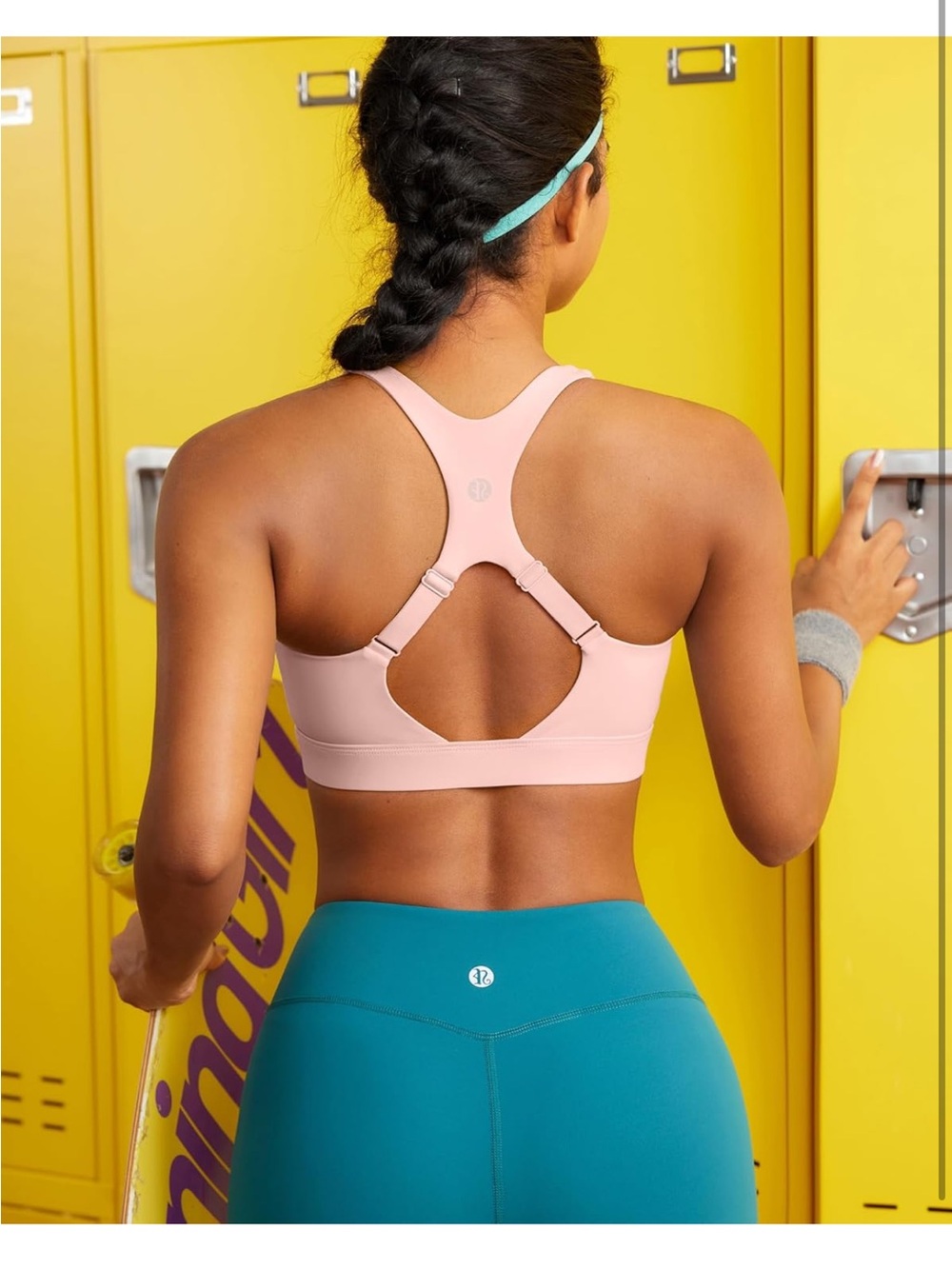 RUNNING GIRL Adjustable Straps High Impact Sports Bra High Support Large L Pink - Picture 3 of 5